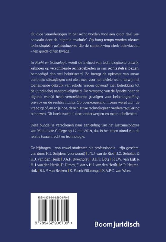 Achterkant van Recht en technologie