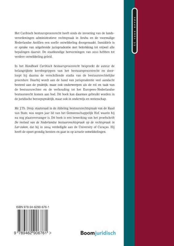 Achterkant van Handboek Caribisch bestuursprocesrecht