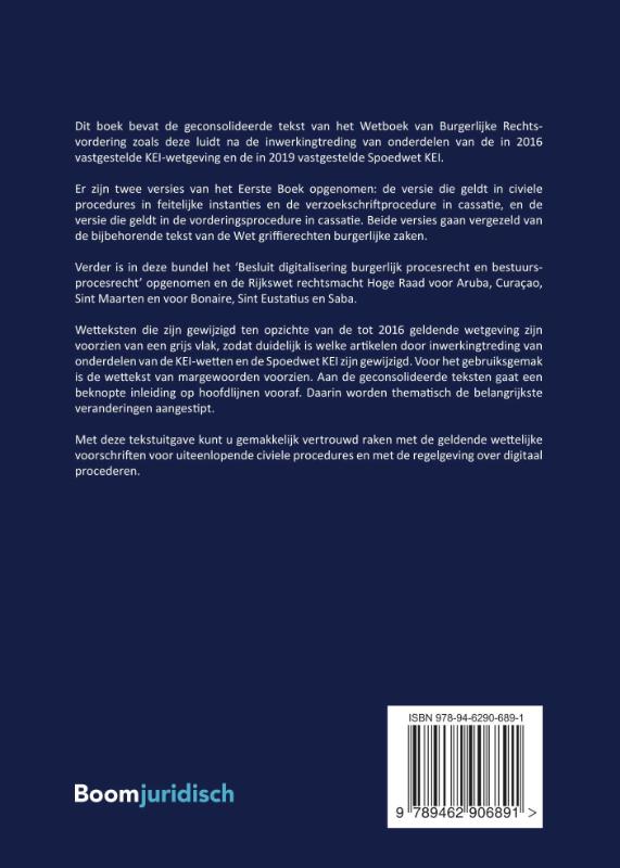 Achterkant van Tekstuitgave Wetboek van Burgerlijke Rechtsvordering