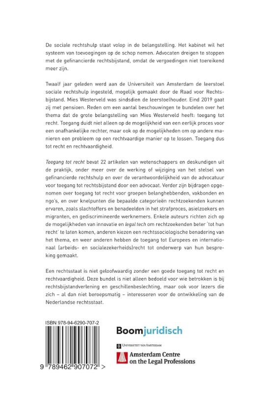 Achterkant van Toegang tot recht