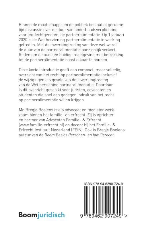 Achterkant van De Wet Herziening Partneralimentatie