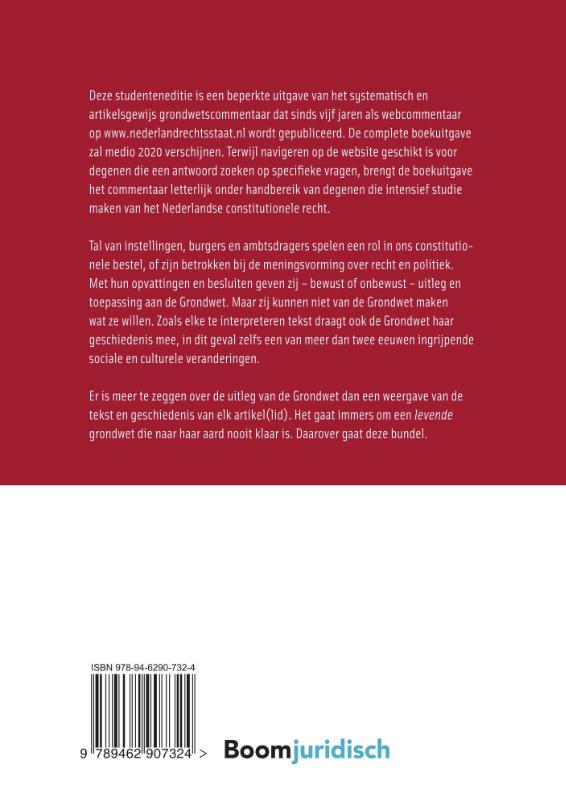 Achterkant van Uitleg van de Grondwet