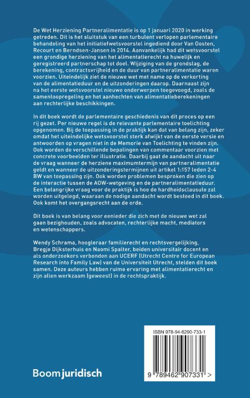 Achterkant van Wet herziening partneralimentatie