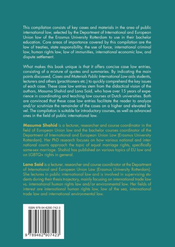Achterkant van Cases and Materials Public International Law