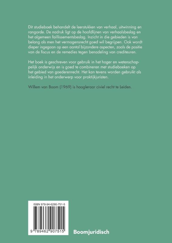 Achterkant van Verhaal, uitwinning en rangorde