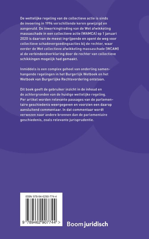 Achterkant van Wetgeving collectieve actie