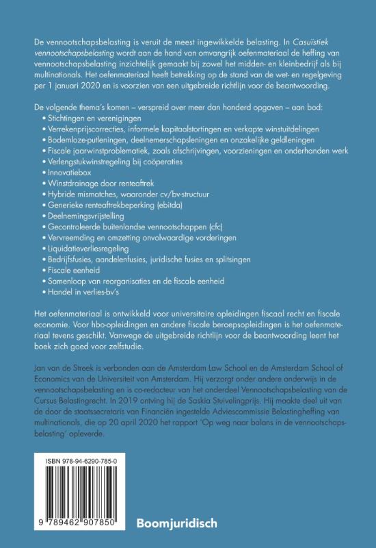 Achterkant van Casuïstiek Vennootschapsbelasting