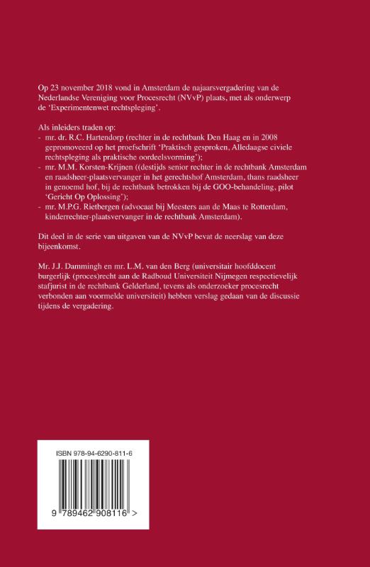 Achterkant van Experimentenwet rechtspleging