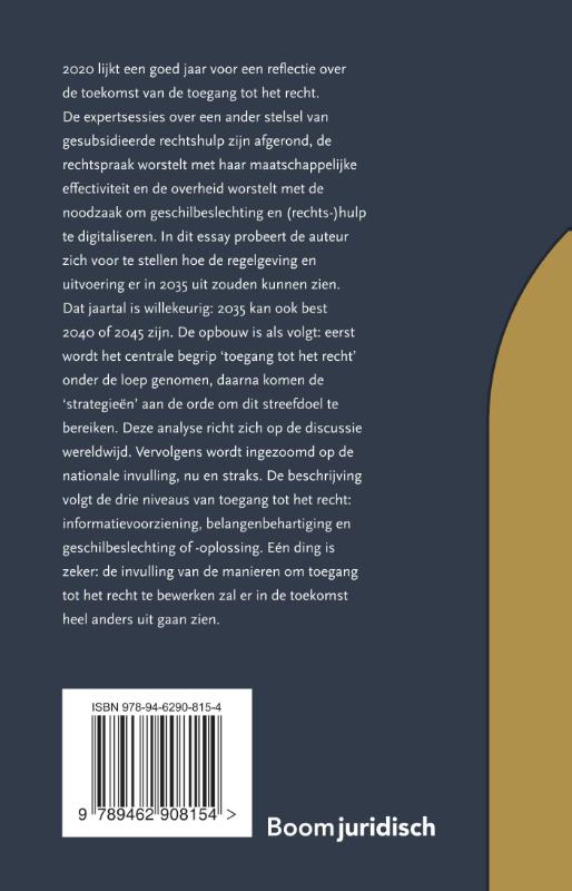 Achterkant van De toekomst van de toegang tot het recht