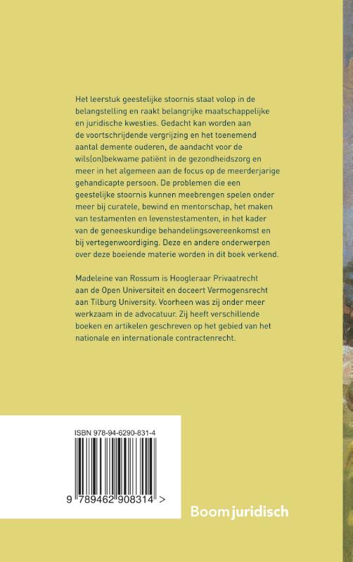 Achterkant van Geestelijke stoornis in juridisch perspectief