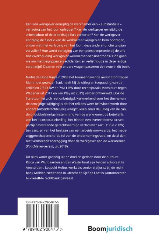Achterkant van Eenzijdige wijziging van de arbeidsovereenkomst