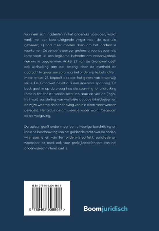 Achterkant van De vaststelling en handhaving van deugdelijkheidseisen in het onderwijs