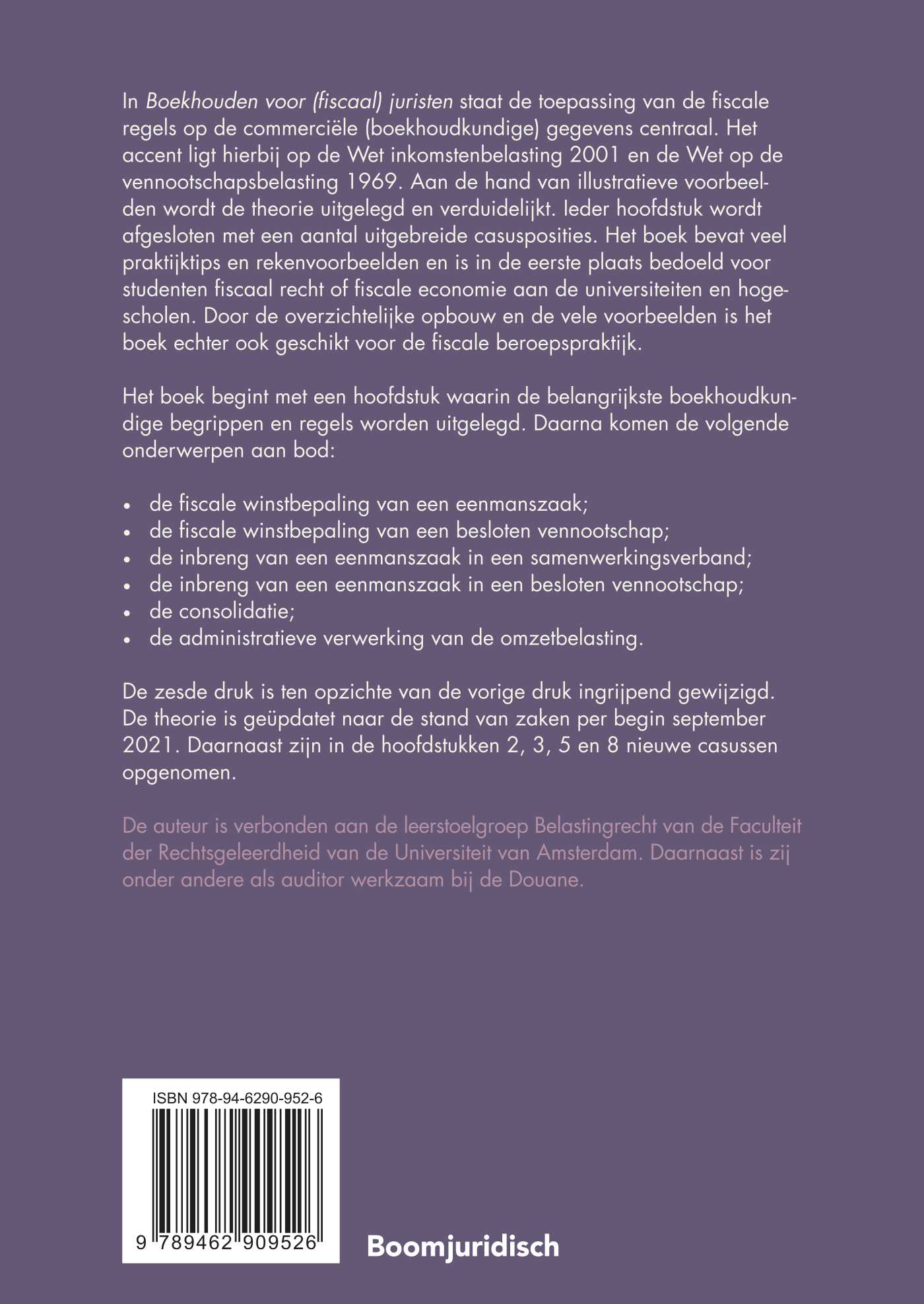 Achterkant van Boekhouden voor (fiscaal) juristen