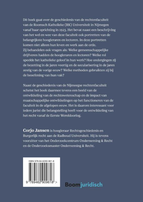 Achterkant van Grepen uit de geschiedenis van de Nijmeegse juridische faculteit (1923-2023)