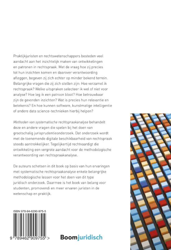 Achterkant van Methoden van systematische rechtspraakanalyse