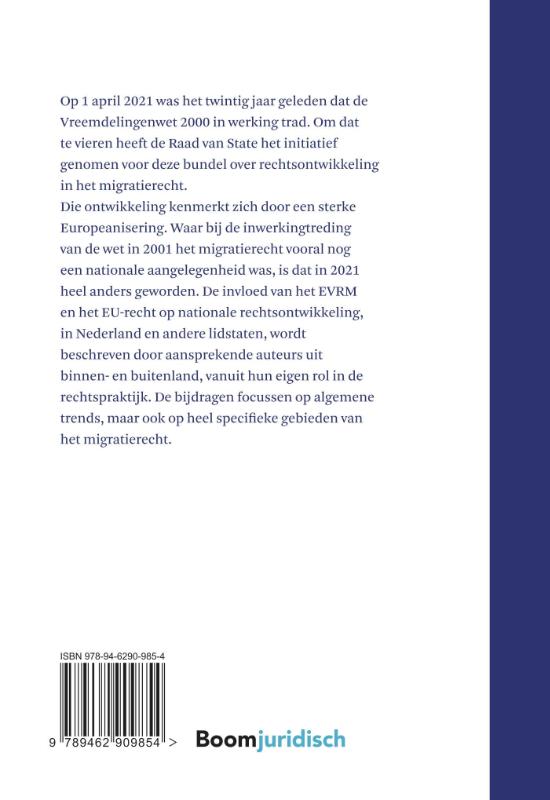 Achterkant van 20 jaar Vreemdelingenwet 2000