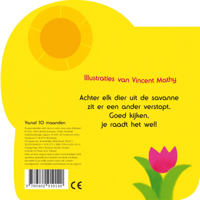 Achterkant van Wie verstopt zich achter mijn olifant?