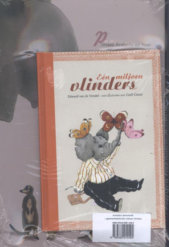 Achterkant van Prinses Arabella's schattige, grappige, grote, enge dierenboek + feesteditie Eén miljoen vlinders