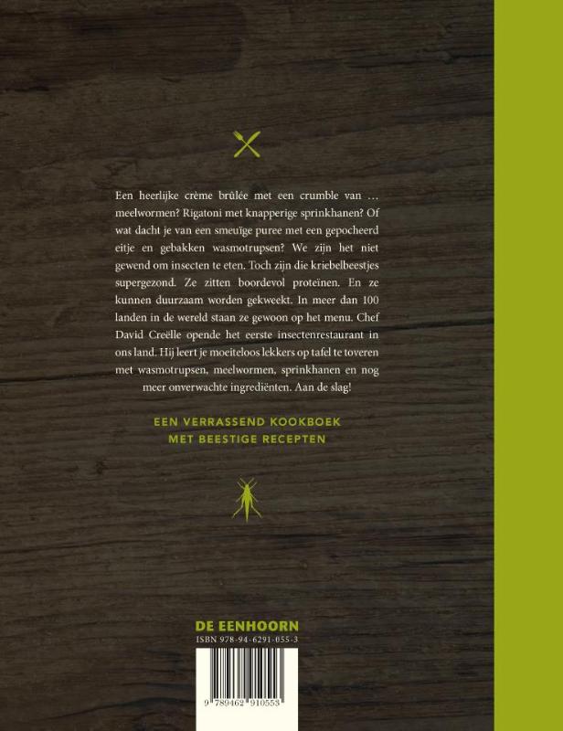 Achterkant van Bugs, culinair insectenkookboek