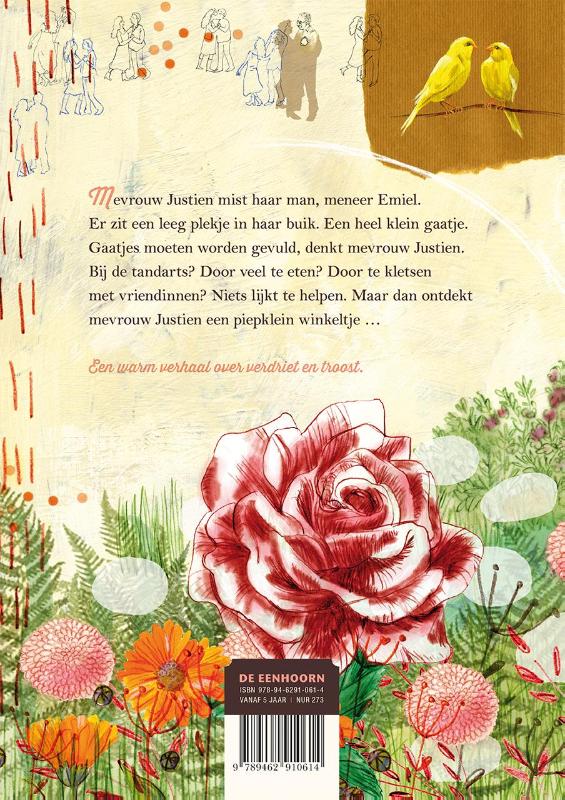 Achterkant van Mevrouw Justien, een verhaal over troost