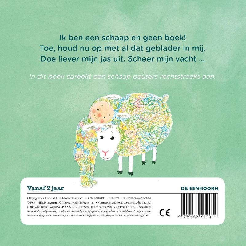 Achterkant van Ik ben geen boek, ik ben een schaap