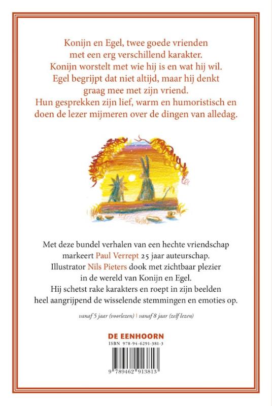 Achterkant van Konijn & Egel