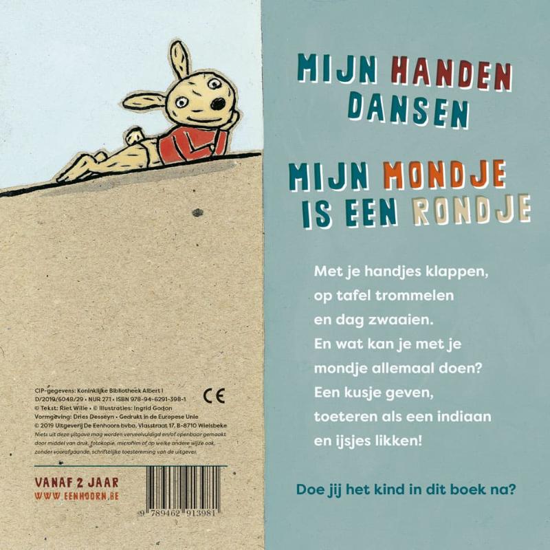 Achterkant van Mijn handen dansen & Mijn mondje is een rondje