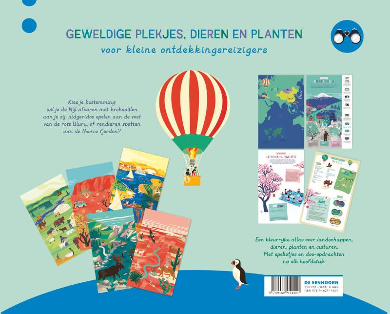 Achterkant van Reis rond de wereld voor kleine ontdekkingsreizigers