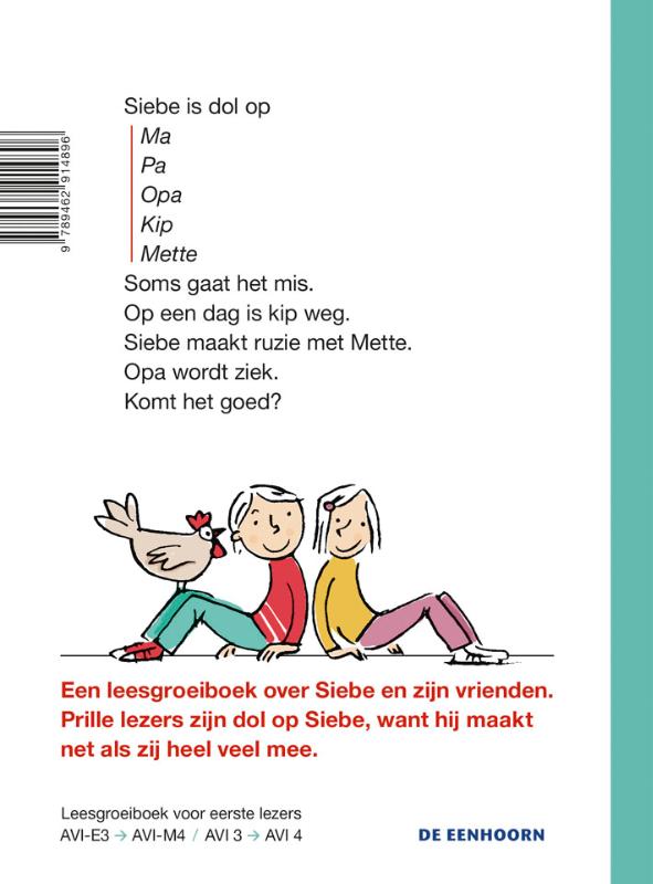 Achterkant van Siebe en zijn vrienden