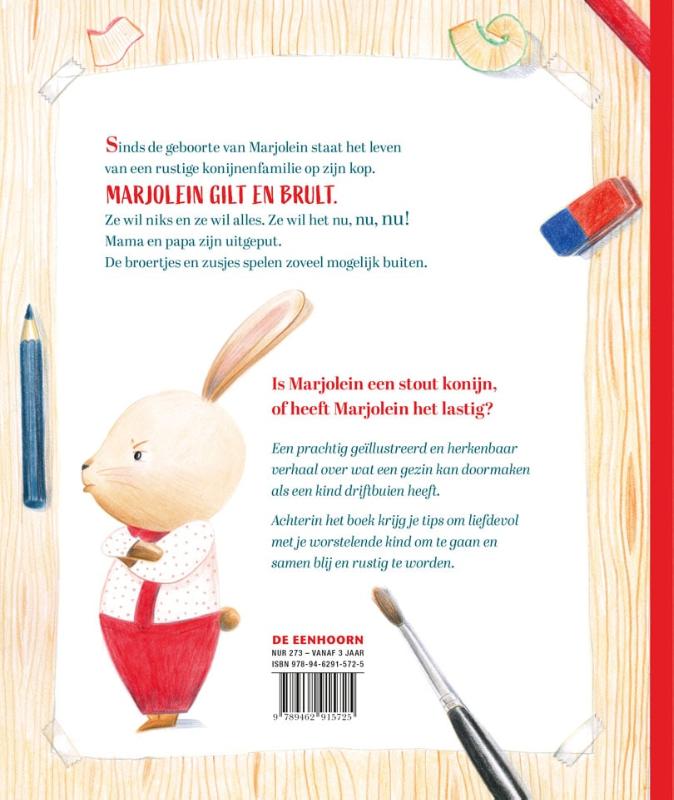 Achterkant van Marjolein, stout konijn?
