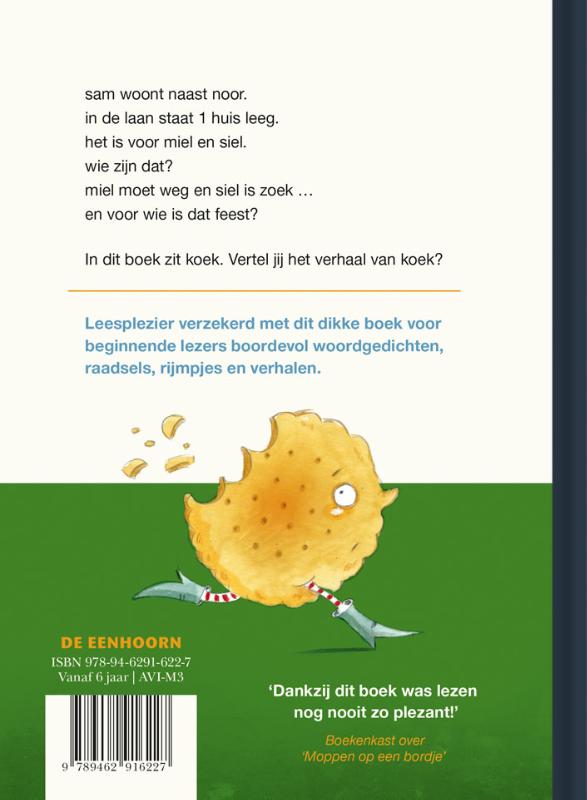 Achterkant van dit boek eet koek