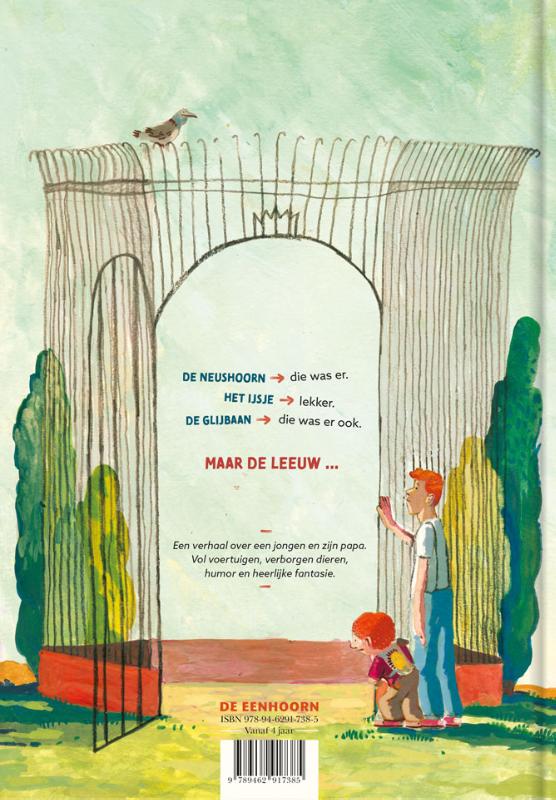 Achterkant van Maar de leeuw was er niet