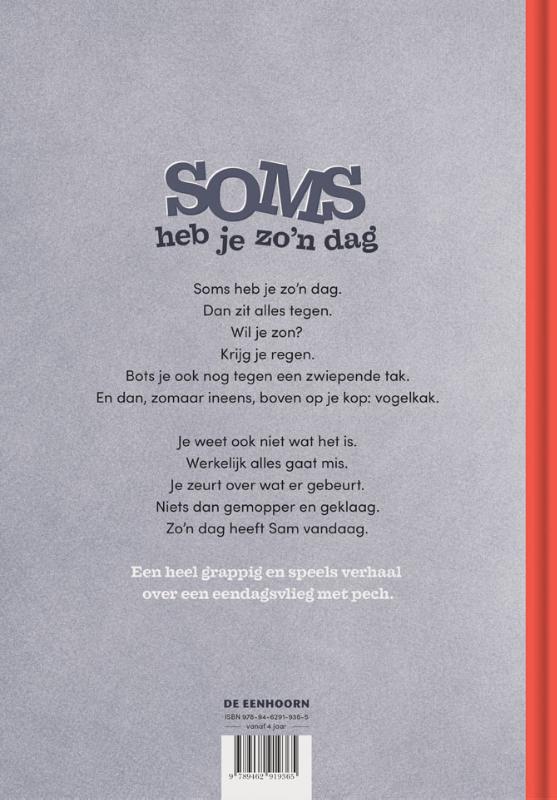 Achterkant van Soms heb je zo'n dag