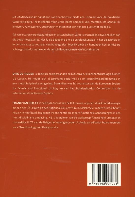 Achterkant van Multidisciplinair handboek urine-incontinentie