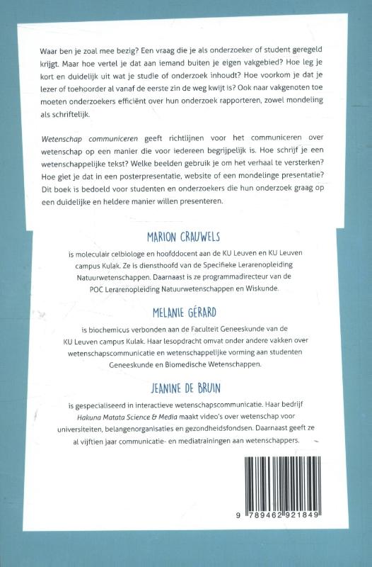 Achterkant van Wetenschap communiceren
