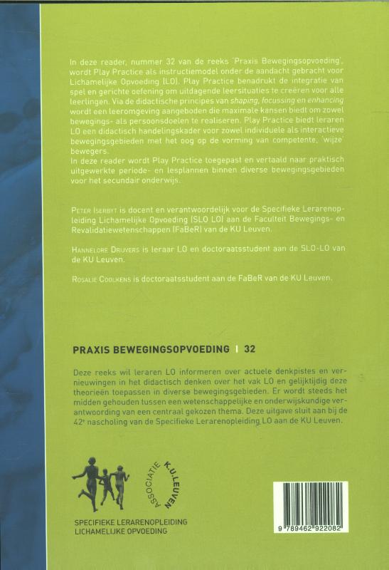 Achterkant van Play practice: spelenderwijs leren in lichamelijke opvoeding