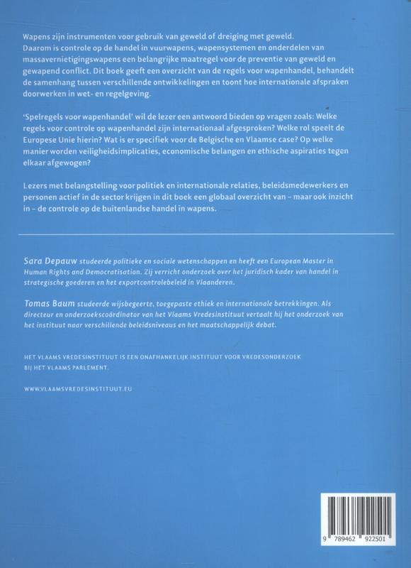 Achterkant van Spelregels voor wapenhandel