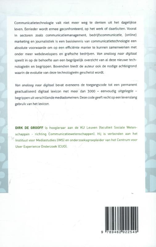 Achterkant van Van analoog naar digitaal