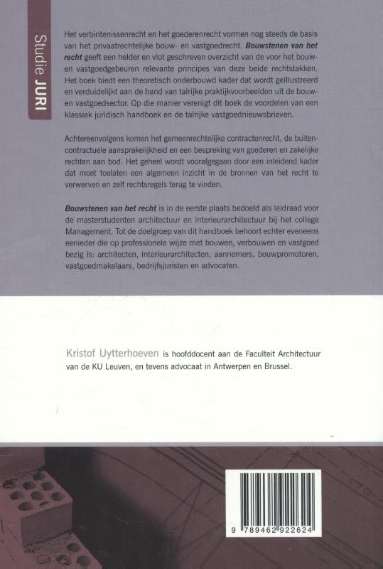 Achterkant van Bouwstenen van het recht