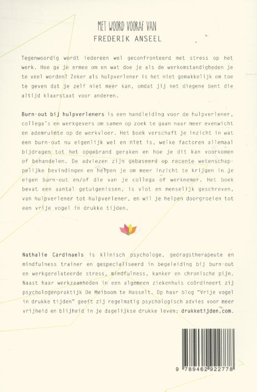Achterkant van Burn out bij hulpverleners