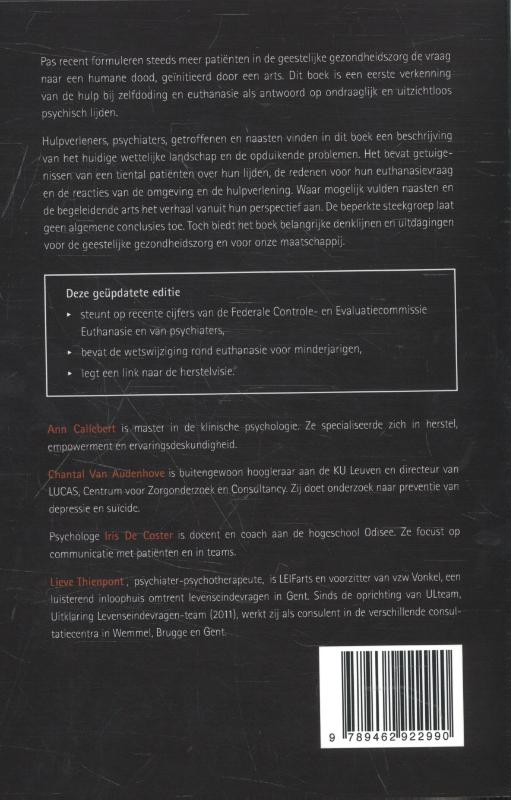 Achterkant van Euthanasie bij ondraaglijk psychisch lijden