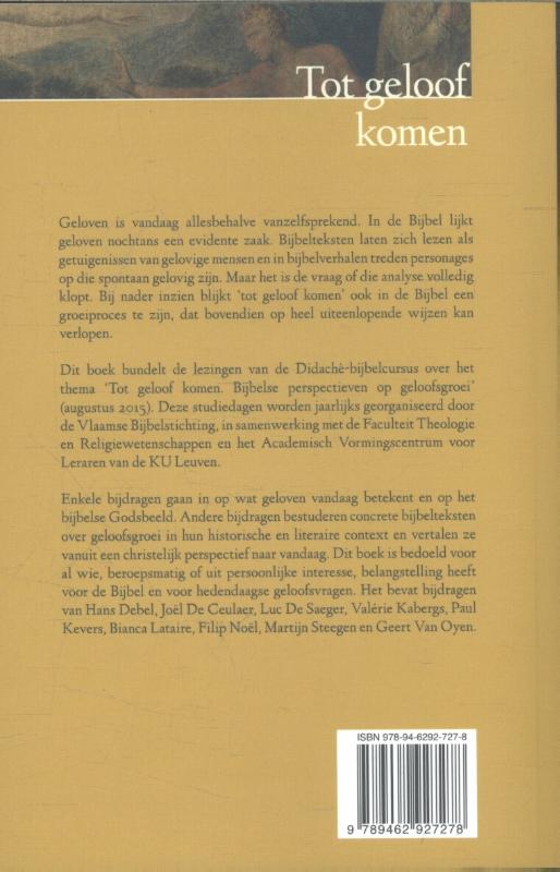 Achterkant van Tot geloof komen