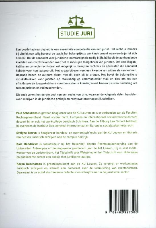 Achterkant van Juridisch Nederlands