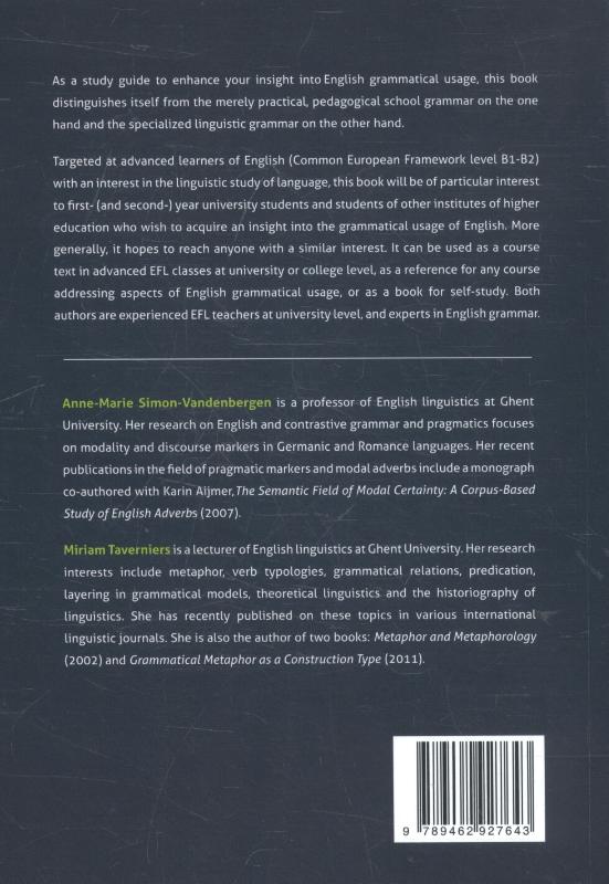 Achterkant van English grammatical usage