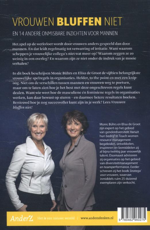 Achterkant van Vrouwen bluffen niet