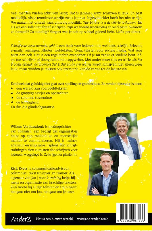 Achterkant van Schrijf eens even normaal joh