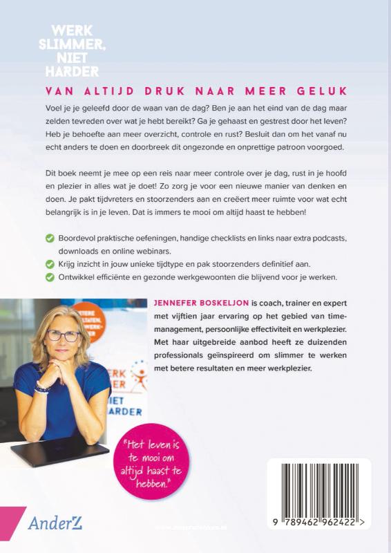 Achterkant van Werk slimmer, niet harder