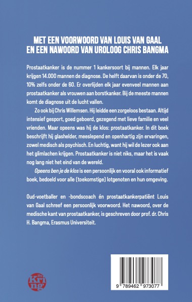 Achterkant van Opeens ben je de klos