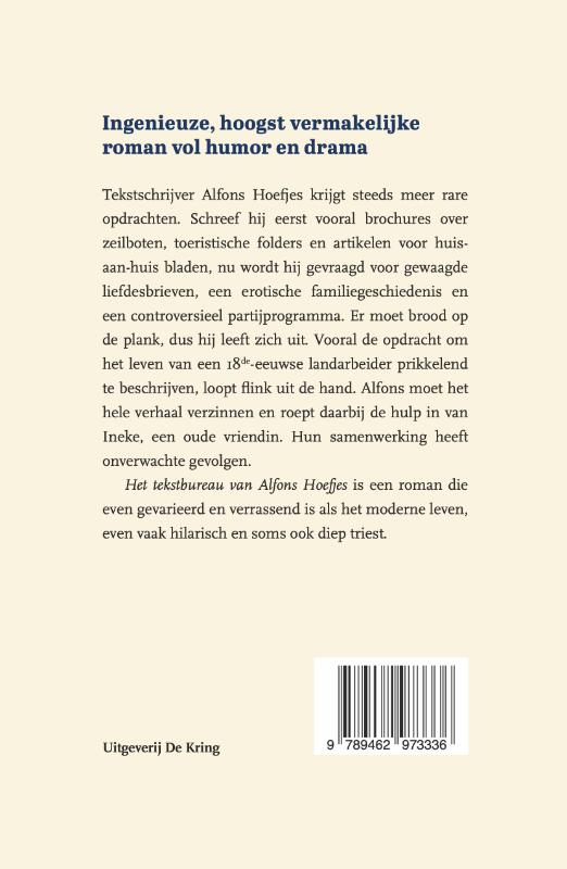 Achterkant van Het tekstbureau van Alfons Hoefjes