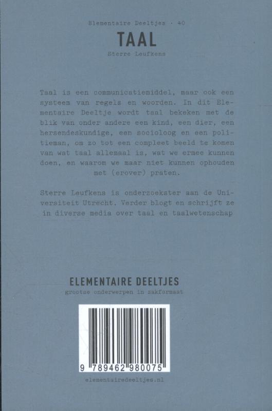 Achterkant van Taal